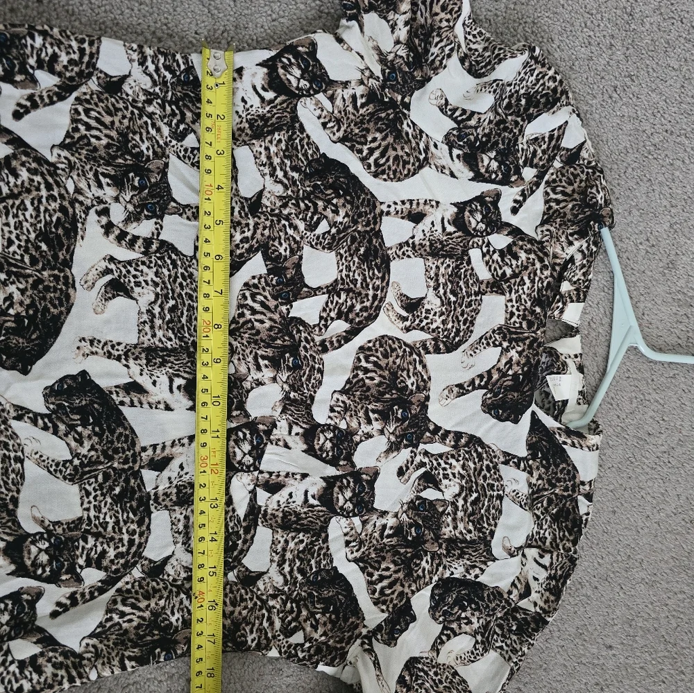 H&M Bengal Cat Print Novelty Dress Long Sleeve Animal Print EU 40 US 10 - Picture 7 of 16